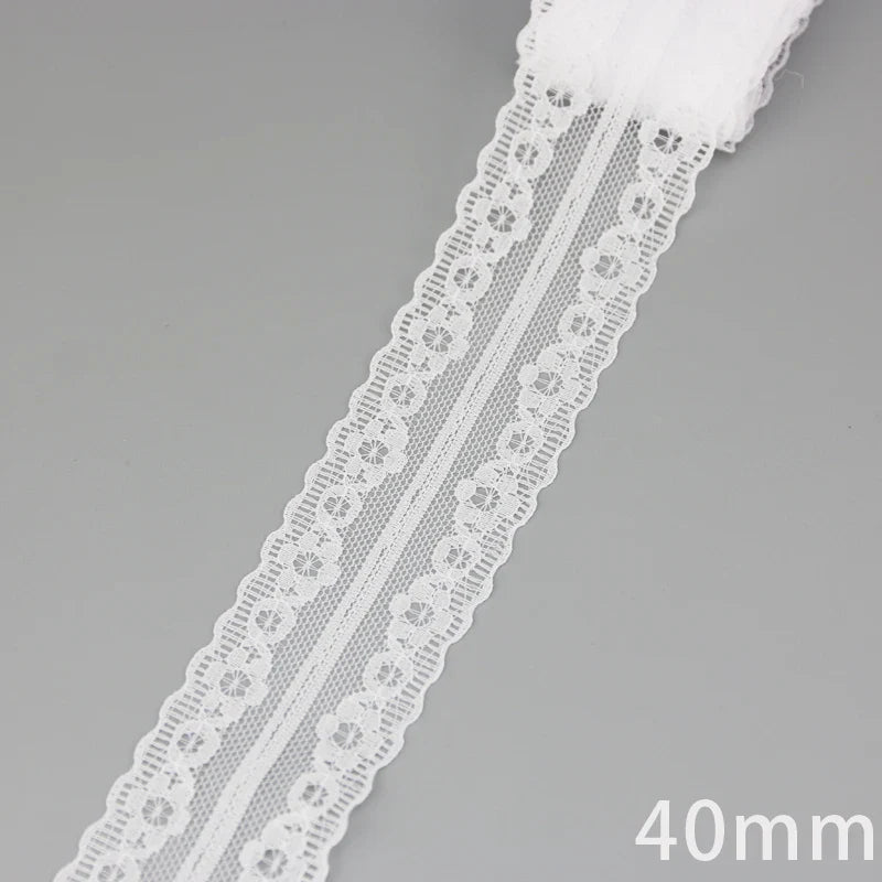 (5 yards/roll) white Lace ribbon fabric Webbing Decoration Lovely gift packing polyester Material Home Accessories Store