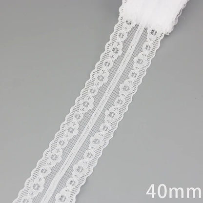 (5 yards/roll) white Lace ribbon fabric Webbing Decoration Lovely gift packing polyester Material Home Accessories Store