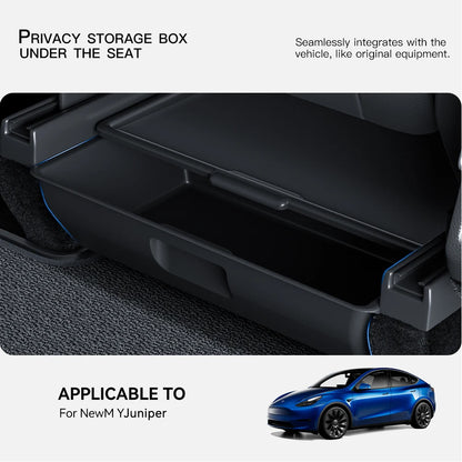 YZ For Tesla Model Y Juniper 2026 Underseat Storage Box Seats Drawer TPE Hidden Storage Tray Push Pull Car Organizer Accessories Beauty World Shop