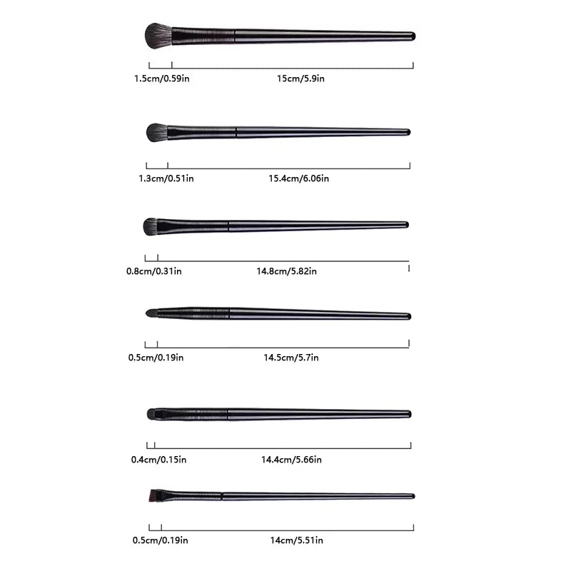 6-Piece Eye Makeup Brush Set: Professional Soft Contour Eyeshadow Brush, Small Eye Makeup Brushes for Detailed Eye Makeup, Facia Beauty World Shop