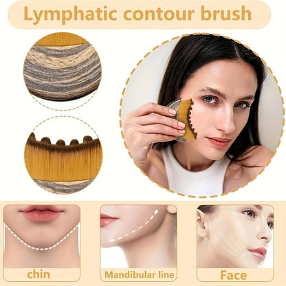 Contour brush scraping board set lymphatic contour facial brush stainless steel fascia knife firming lifting massage board Beauty World Shop