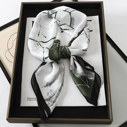 60Colors Luxury Scarf Women 70*70Cm Silk Feel Square Hair Wrapping Foulard Satin Shawl Big Size Head Bandana Hijab Handkerchief Beauty World Shop
