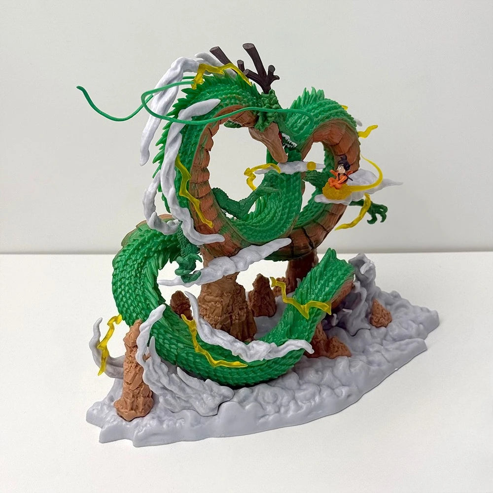 22cm/8.66in Dragon Ball Anime Figure Shenron Figure Goku And Shenron Figurine Pvc Statue Collection Model Decoration Toys Gifts Beauty World Shop
