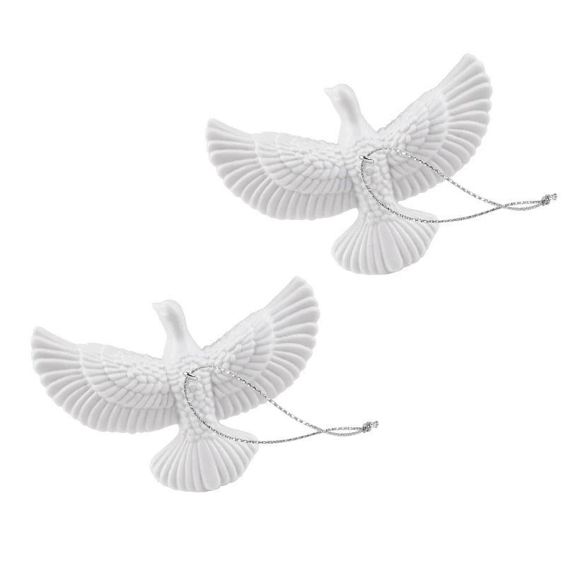 1/4pcs Resin White Dove Christmas Ornaments Xmas Tree Hanging Pendants 2026 New Year Party Home Wall DIY Decoration Kids Gifts Beauty World Shop