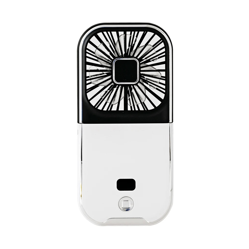 Folding Mini Cooling Air Fan Mobile Phone Holder Power Bank 3000mAh USB Rechargeable Cooling Handheld Desktop Fan with Lanyard