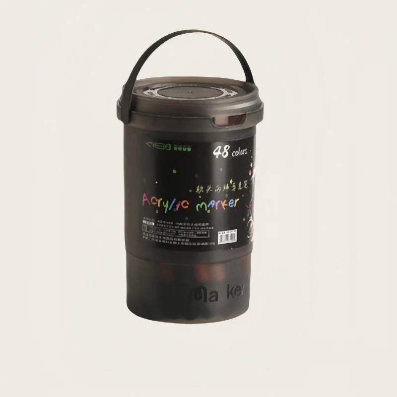 24/36/48/60/80/120 Bucket-cap Soft-Head Acrylic Marker Pen - Specially Designed for Students in Art Class, with Strong Coverage. Beauty World Shop