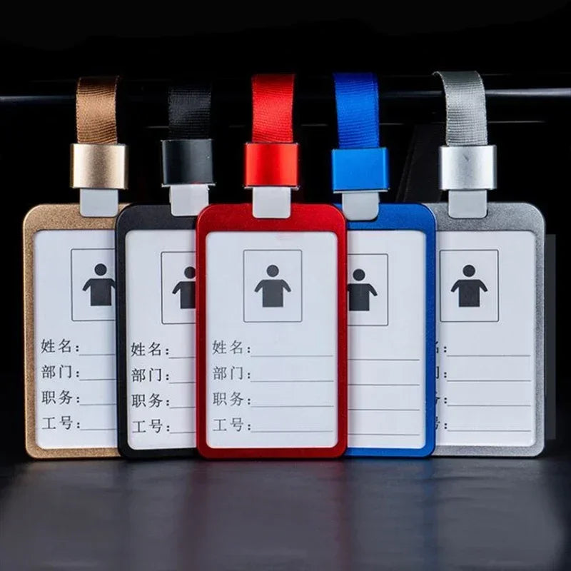 1 Pcs Aluminum Alloy Card Cover Case Bank Business Work Card Holder with ABS Retractable Badge Reel Credit ID Card Badge Bag Beauty World Shop