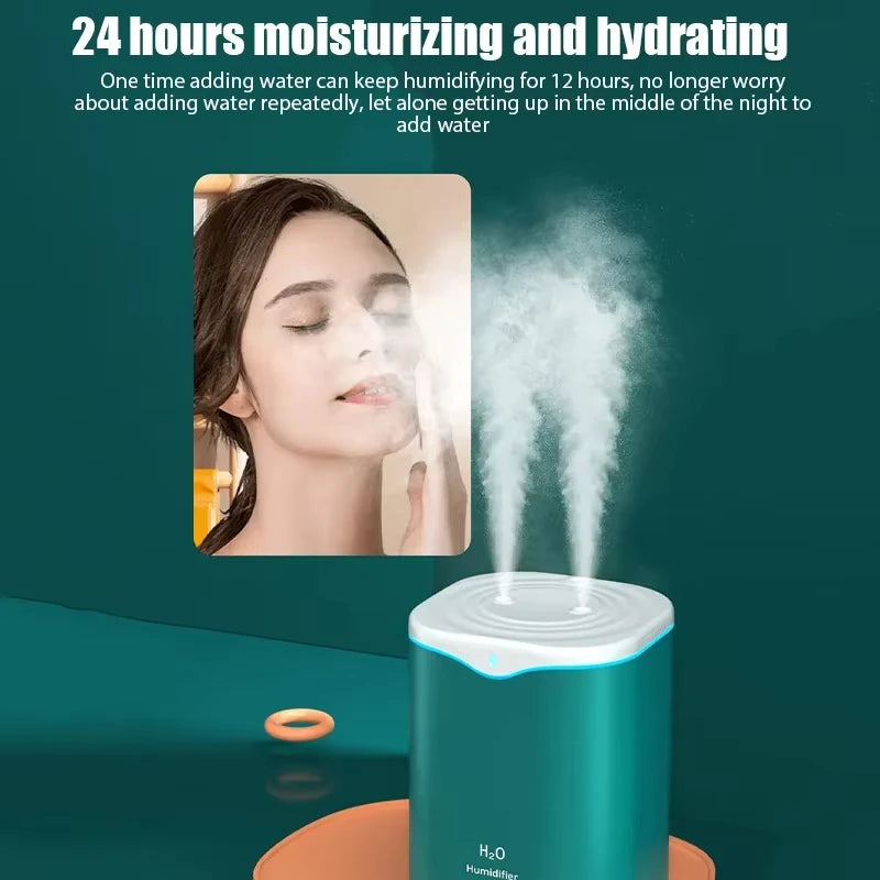 2000ML USB Air Humidifier Double Spray Port Essential Oil Aromatherapy Diffuser Cool Mist Maker Fogger for Home Office Beauty World Shop