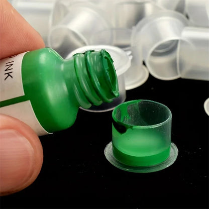 ROKYO 1000PCS Disposable Steady Tattoo Ink Cups Plastic Pigment Clear Holder Container Caps Permanent Makeup Microblading Supply Beauty Trend Shop