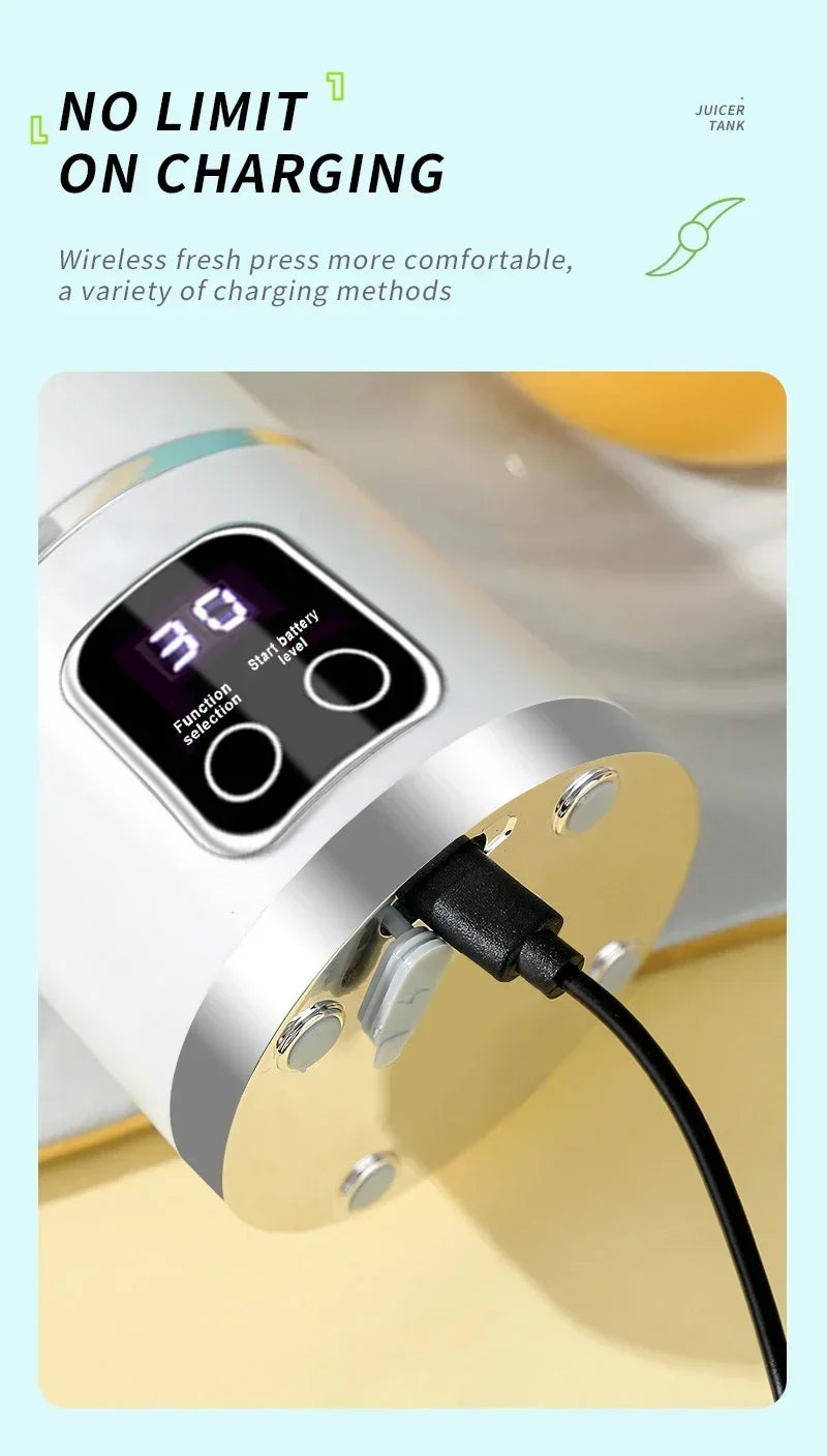 blender juicer Portable Electric Juicer 450ml 8 Blades Travel Juicer Machine Chargeable Shakes Smoothie Blenders Fresh Juice Cup Beauty World Shop