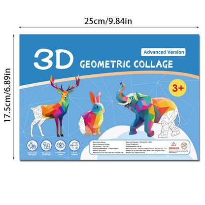 3D Geometric Heteroideus Animal Puzzle Stickers Puzzle Stress Relieving Block Drawing DIY Stickers Basic /Advanced Version/2PCS Beauty World Shop