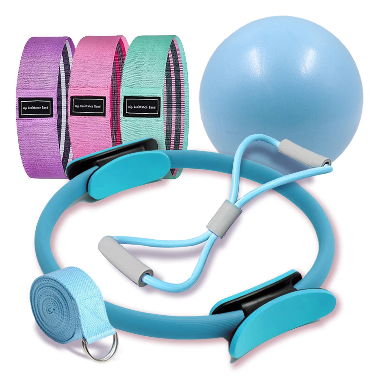 NEW Pilates Ball And Ring Set Pilates Fitness Ring Resistance Band Exercise Workout Fitness Equipment For Pregnancy Postpartum Beauty World Shop