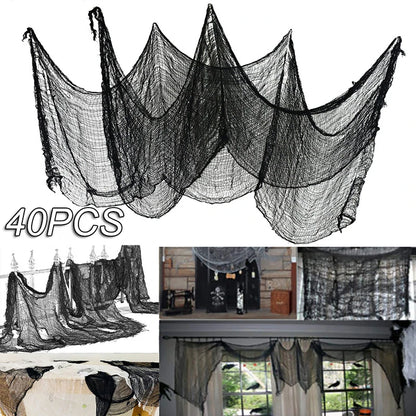Horror Halloween Party Decoration Haunted Houses Doorway Outdoors Decorations Black Creepy Cloth Scary Gauze Gothic Props Beauty World Shop