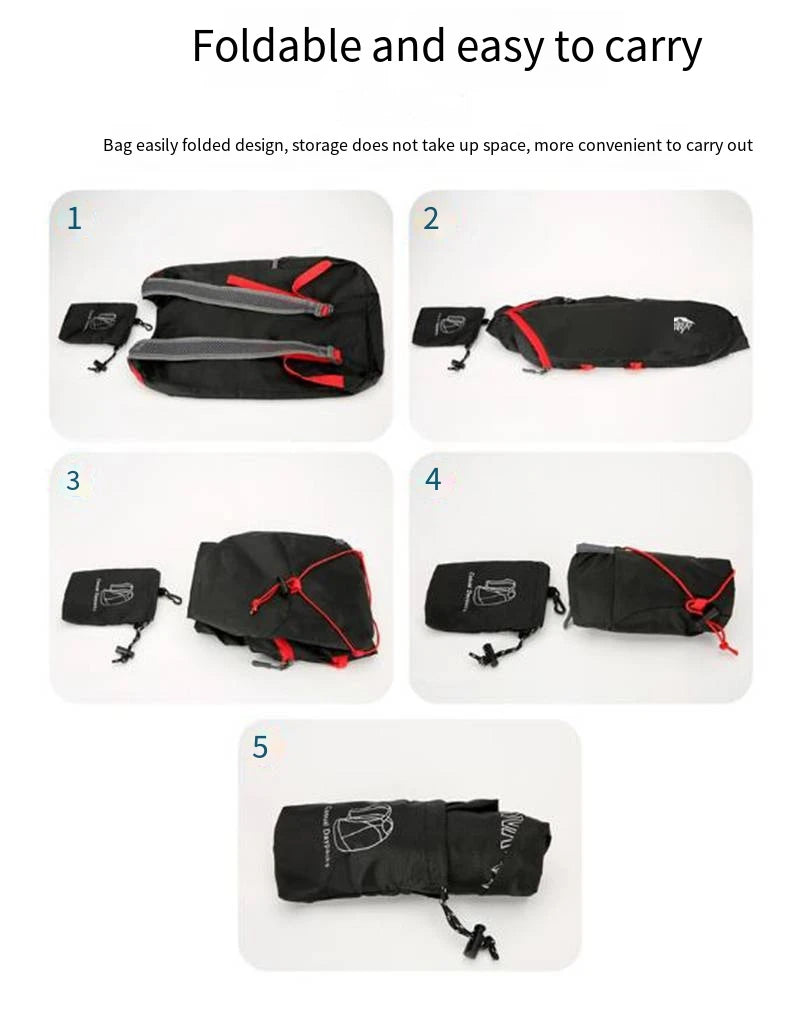 Multifunctional Outdoor Folding Backpack High Density Lightweight Waterproof Nylon Fabric Sports Bag for Camping Hiking Travel Beauty World Shop