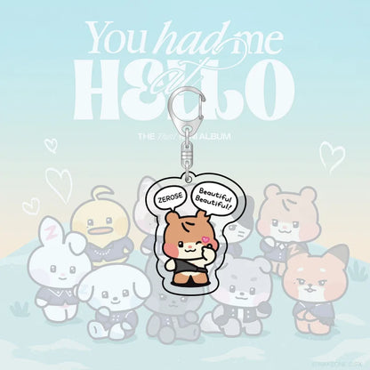 Kpop ZB1 Doll Keychain 12CM Zeroni Cartoon Cute Plush Doll Pendant Bag Accessories Key Ring ZhangHao HanBin Ricky Fans Gift Beauty World Shop