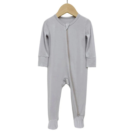 New Fashion Baby Rompers Bamboo Fiber Baby Boy Girl Clothes Long Sleeve Footed Newborn Baby Clothes Infant Bebe Jumpsuit Zipper THee STORE