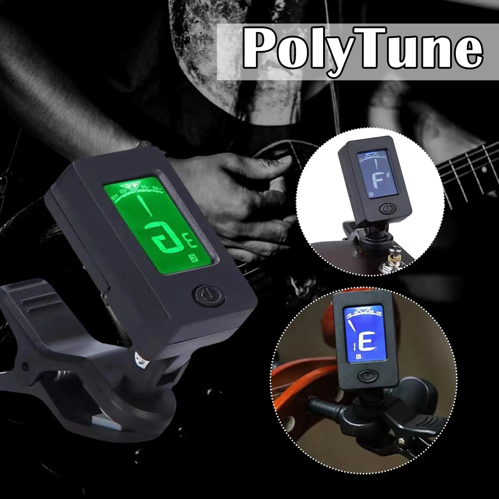 Gitaar Tuner Apparaat 12-Tone Ukelele Bas Viool Tuner Draagbare Automatische Trillingen Transmissie Instrument Tuner Accessoire Beauty Trend Shop