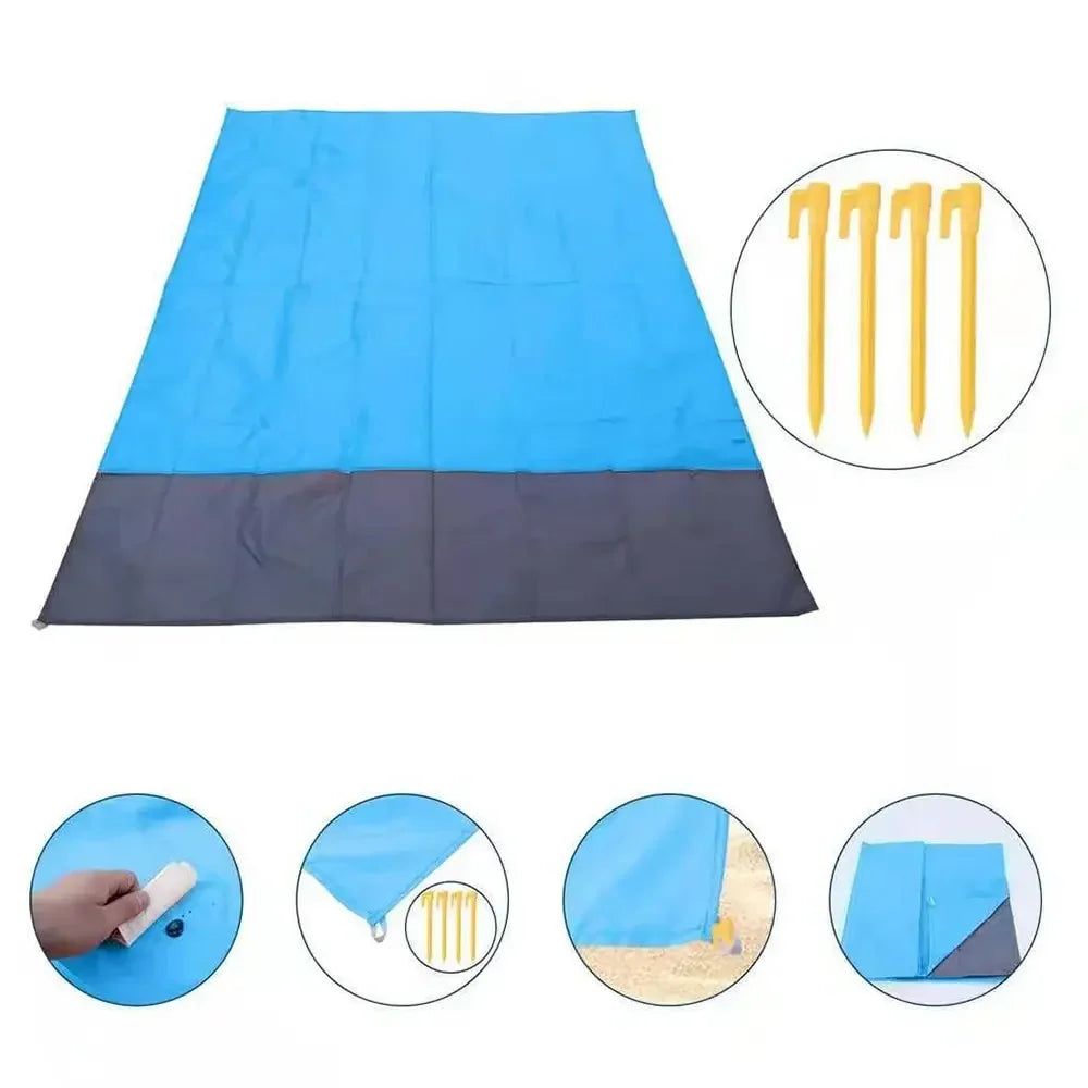 Beach Blanket Sandproof 200 X 210cm Waterproof Beach Mat Lightweight Picnic Blanket For Travel Hiking Sports Beauty World Shop