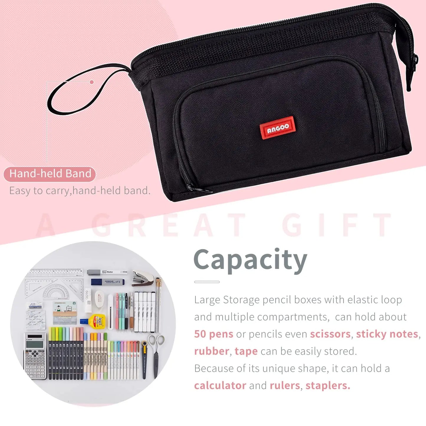 Large Capacity Pencil Case Cute Student Pencil Cases Big Pen Bag Case Storage Box Boy Girl Kid Office School Stationery Supplies Beauty World Shop