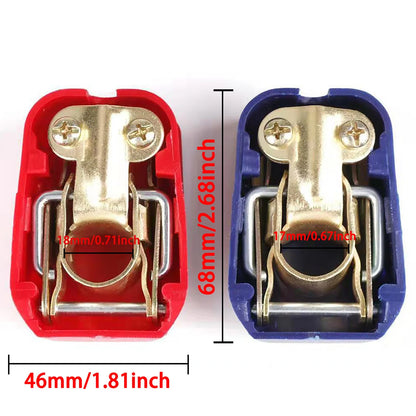 2Pcs Car Battery Terminal Connectors Quick Release Disconnect 12V 24V Positive Negative Battery Cable Ends for SAE/JIS Type Car Beauty World Shop