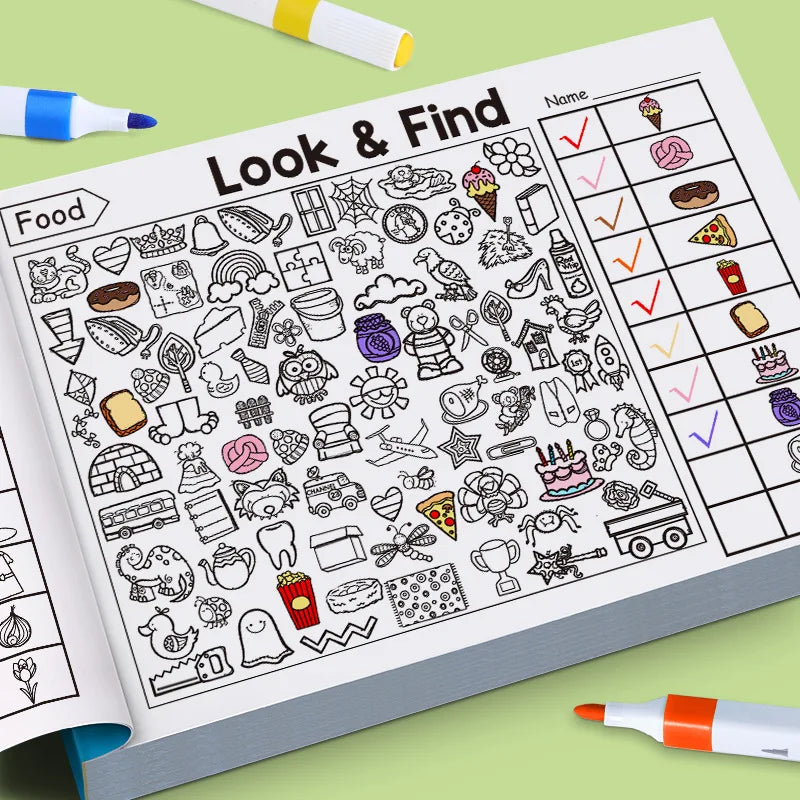 Children's Search for Items Game, Enhance Visual Perception, Fun Coloring Book, Focus and Attention, Handwriting Exercise Book Beauty World Shop