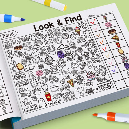 Children's Search for Items Game, Enhance Visual Perception, Fun Coloring Book, Focus and Attention, Handwriting Exercise Book Beauty World Shop