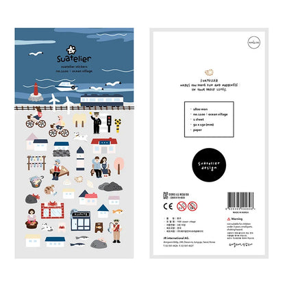 Korean Brand Suatelier Collection Daily Food Vlog Stickers DIY Scrapbooking Journey Diary Stationery Stickers Supplies Beauty World Shop