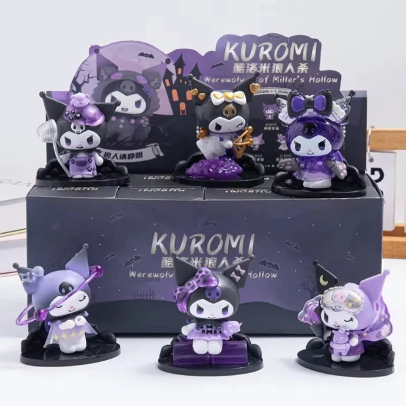 Sanrio Blind Box Cartoon Kuromi Doll Lucky Divination Anime Series Action Figure Model Doll Child Toy Desktop Decor Birthday Gif Beauty World Shop