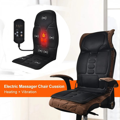 Portable Full Body Massage Chair Cushion, Neck Back Waist Hips Massage Pad Soft Relax for Home Office Car Use Beauty World Shop