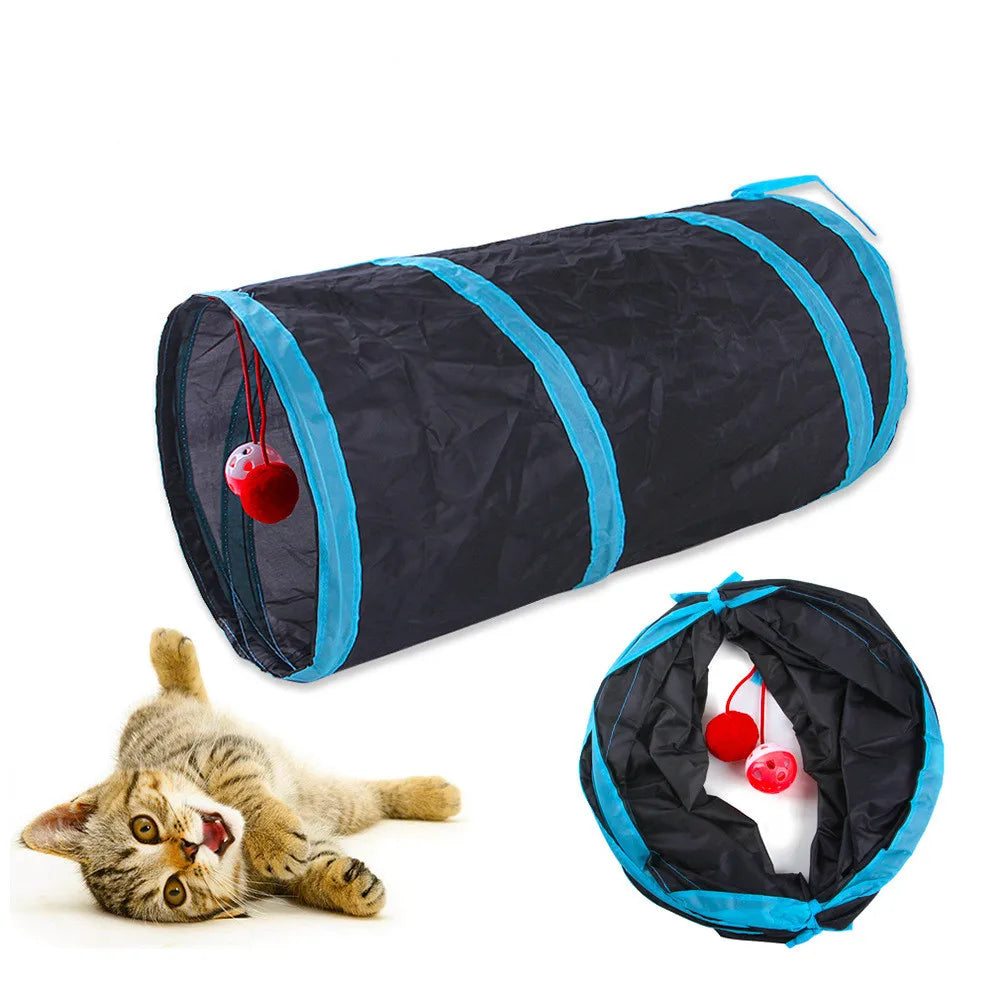 Cat Tunnel Pet Supplies Cat S T Pass Play Tunnel Foldable Cat Tunnel Cat Toy Breathable Drill Barrel for Indoor loud paper Beauty World Shop