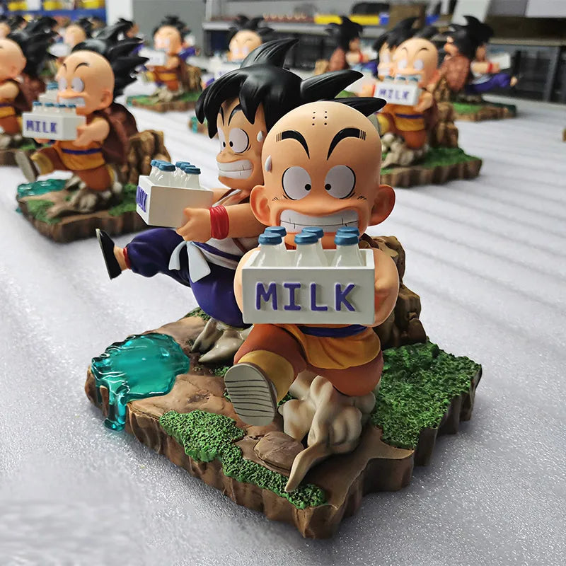 15CM Dragon Ball Anime Figure Son Goku and Krillin Milk Delivery Model Action Figures Periphery Doll PVC Model Gifts Toys Beauty World Shop