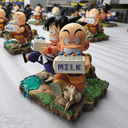 15CM Dragon Ball Anime Figure Son Goku and Krillin Milk Delivery Model Action Figures Periphery Doll PVC Model Gifts Toys Beauty World Shop