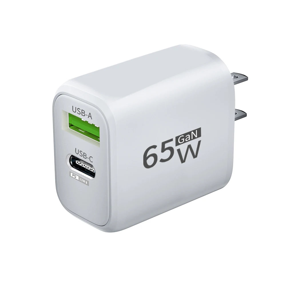 USB Charger 65W GaN Type C Fast Charging PD Power Adapter Quick Charger 3.0 For iPhone 15 Xiaomi POCO Samsung Oneplus Beauty World Shop