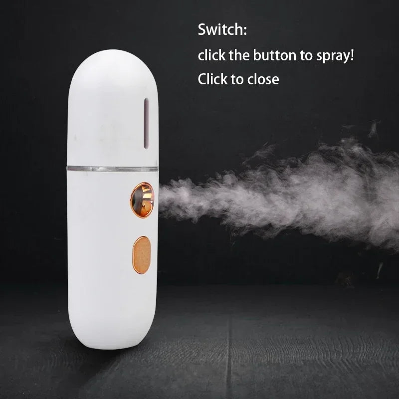 Mini Portable Humidifier Nano Mister Facial Steamer Device Beauty Spray Hydrating Apparatus Cold Spray Apparatus Rechargeable Beauty World Shop