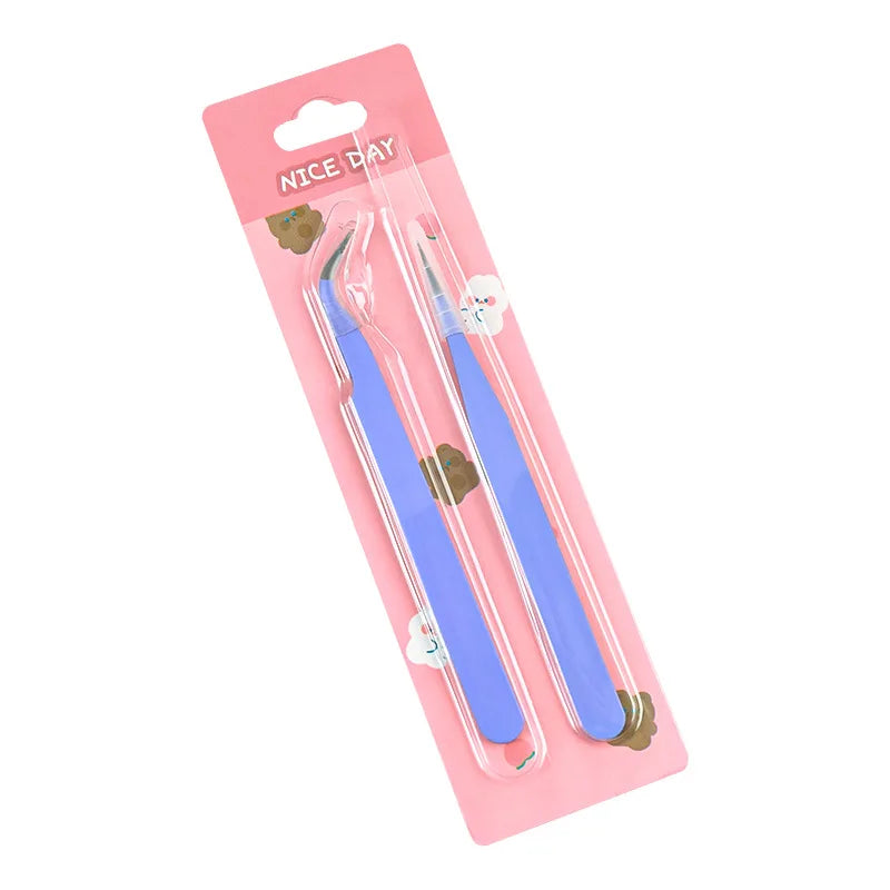 2pcs Tweezers Creative Macaroon Color Clip for DIY Decroative Journal Diary Scrapbook Sticker Tool Back To School Student Supply Beauty World Shop