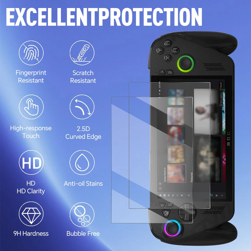 9H Tempered Glass Screen Protector for Asus Rog Xbox Ally/X Handheld Anti-Scratch Protective Film for ROG Ally Accessories