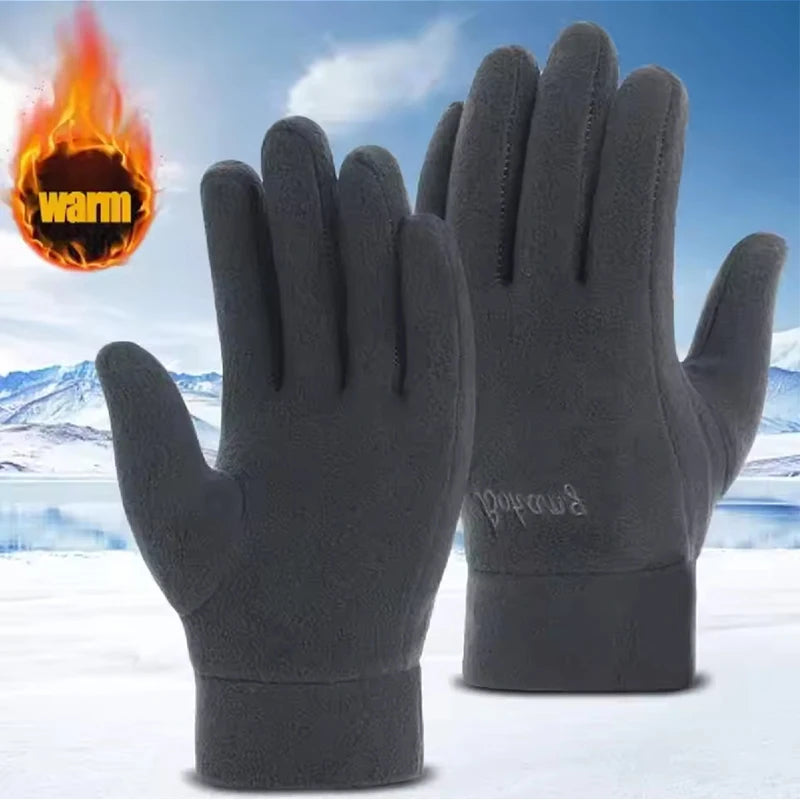 Mens Winter Gloves Thicken Thermal Warm Fleece Full Finger Gloves Cold Resistance Windproof Outdoor Skiing Cycling Mittens Women Beauty World Shop