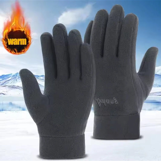 Mens Winter Gloves Thicken Thermal Warm Fleece Full Finger Gloves Cold Resistance Windproof Outdoor Skiing Cycling Mittens Women Beauty World Shop