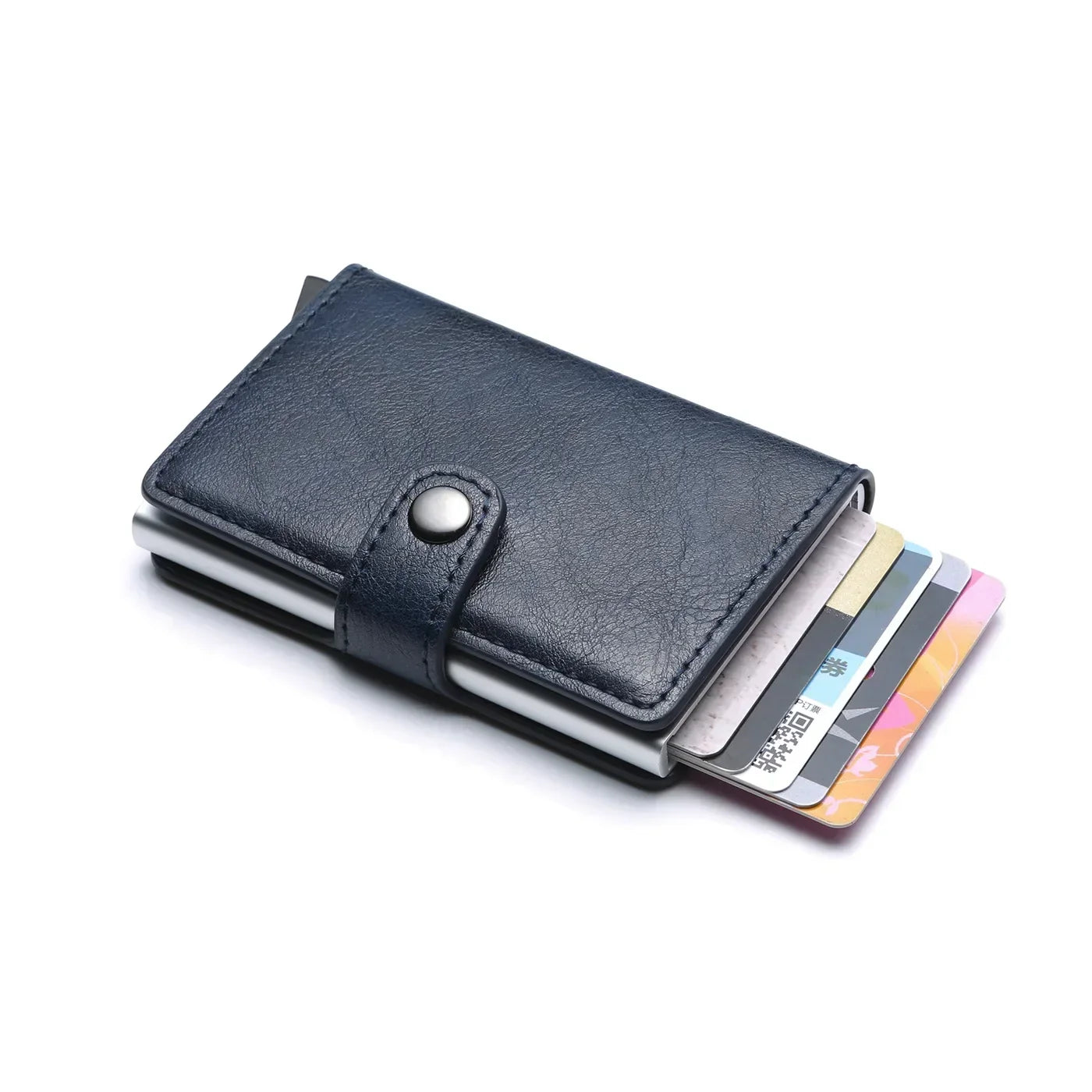 Rfid Credit Card Holder Men Wallets Luxury Small Smart Wallet Metal Business Mini Cardholder Case Women Minimalist Walet for Men Beauty World Shop
