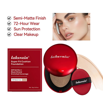 Sunscreen Cushion Foundation Fit Cushion Foundation Full Coverage Waterproof Long-lasting Concealer Long-lasting Makeup Beauty World Shop