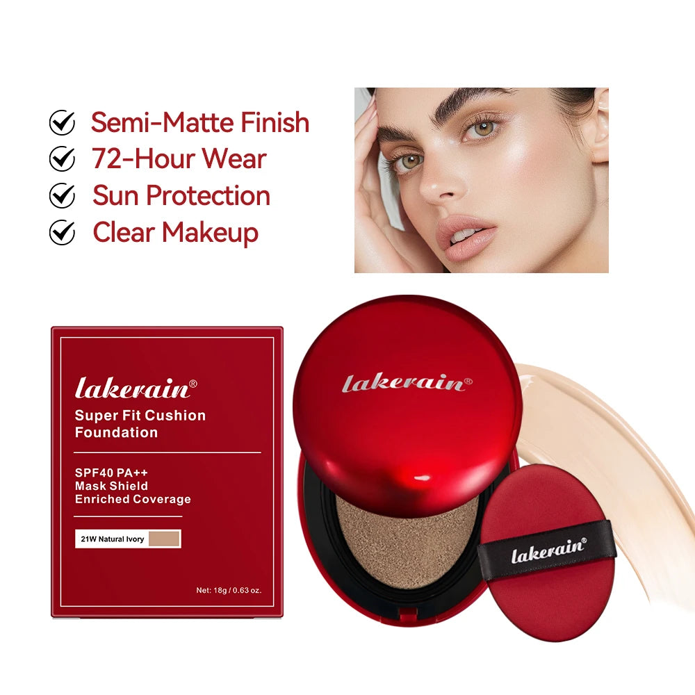 Sunscreen Cushion Foundation Fit Cushion Foundation Full Coverage Waterproof Long-lasting Concealer Long-lasting Makeup Beauty World Shop