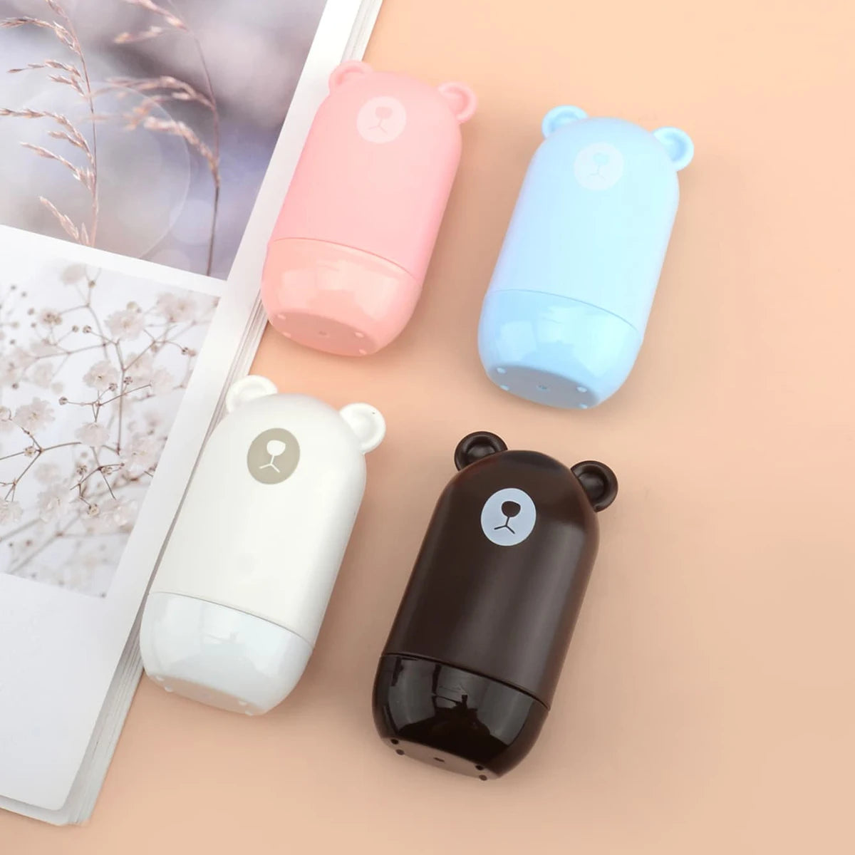 1 Cute Bear Shaped Roller Stamp, Study Notebook Typos Cover Graffiti Fashion Stamp, Personal Privacy Graffiti Daily Necessities Beauty World Shop