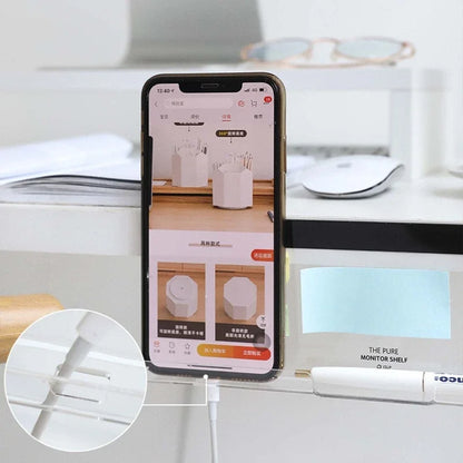 1Message Storage Board Under Computer Monitor，Office Desk Side Storage Rack Message Board Can Hold Phone Charging Memo Stickers Beauty World Shop