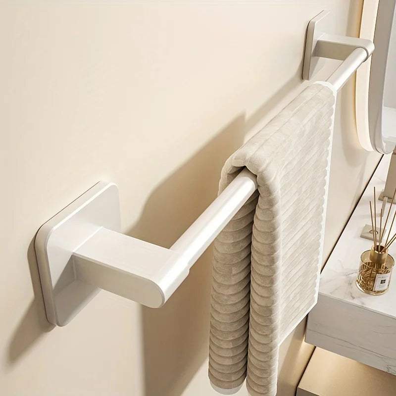 1 Piece Of Bathroom Facilities White Non-Perforated Wall-Mounted Bathroom Towel Bar Size 40-60cm Storage Rack Towel Rack Beauty World Shop