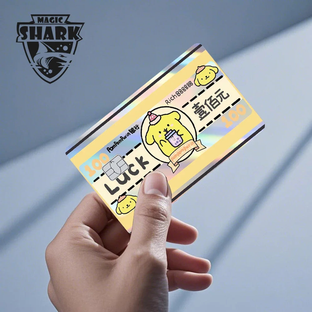 Hot Sale Hello Kitty Kuromi Holographic Laser Shinny Film Skin Cover Sticker for Debit Credit Card Bank Card Beauty World Shop