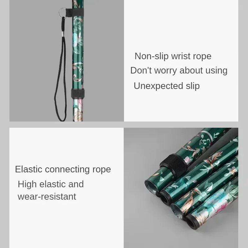 Outdoor Walking Sticks Hiking Camping Mountaineering Poles Telescopic Baton Trekking Poles Folding Cane Crutches Pole Unisex Beauty World Shop