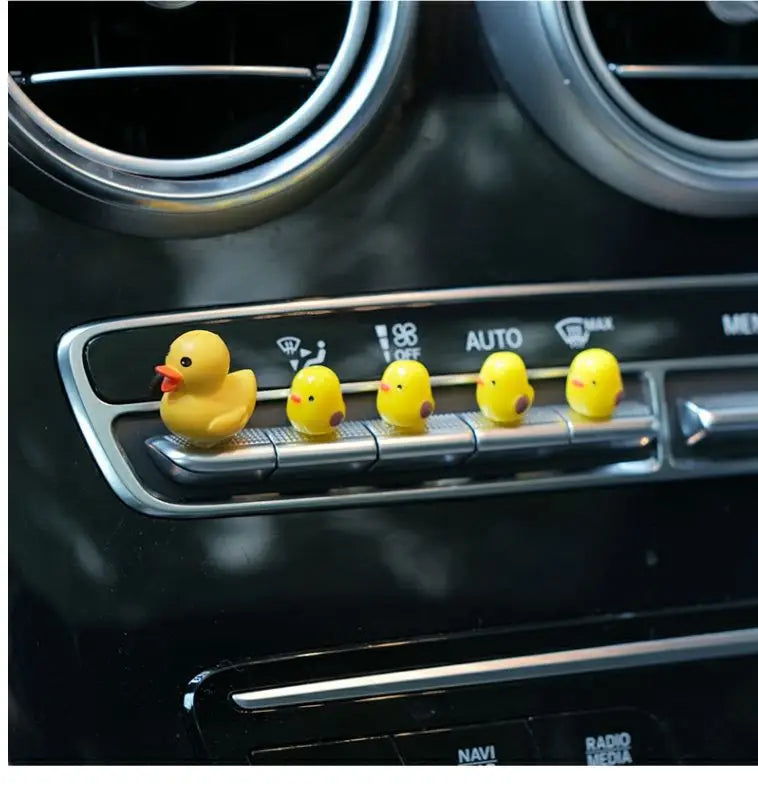 5Pcs Cute Mini Ducks Car Interior Decoration Auto Rearview Mirror Dashboard Ornaments For Woman Man Gift Car Accessories Beauty World Shop