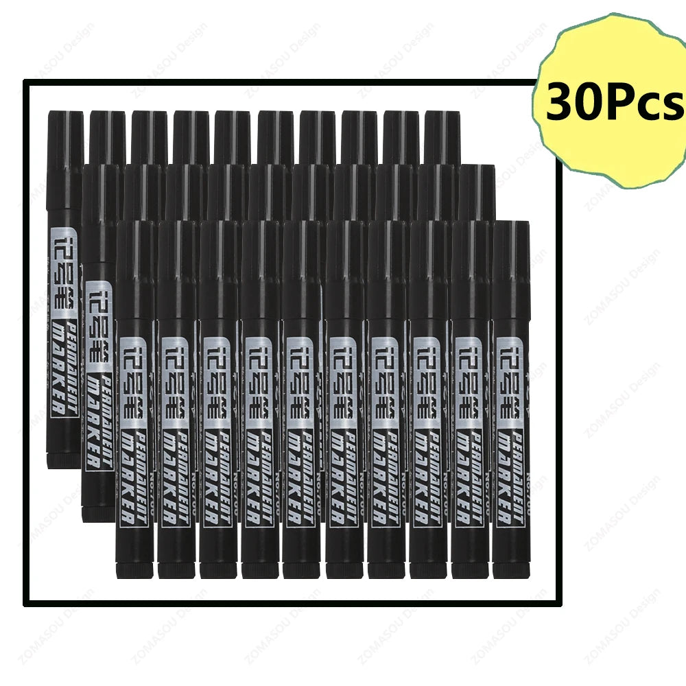 1-100Pcs Waterproof Oil-based Marker Pen Quick Dry Black Blue Red Ink Permanent for Metal Glass Stationery Art School Supply Beauty World Shop