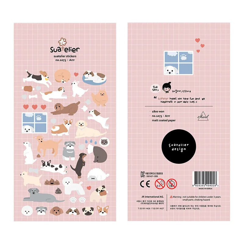 Korean Brand Suatelier Collection Daily Food Vlog Stickers DIY Scrapbooking Journey Diary Stationery Stickers Supplies Beauty World Shop