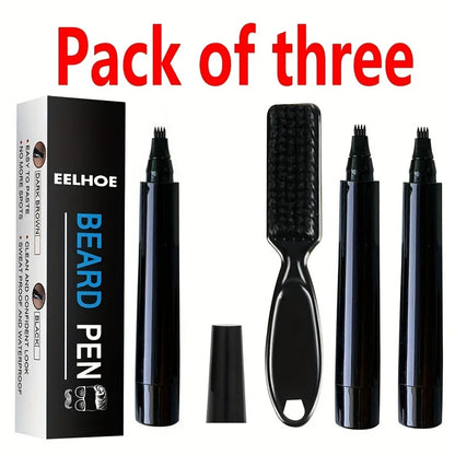 Hot Sale Beard Filling Pen Kit Beard Enhancer Brush Beard Coloring Shaping Tools Waterproof Black Brown Hair Pencil Man Cosmetic Beauty World Shop